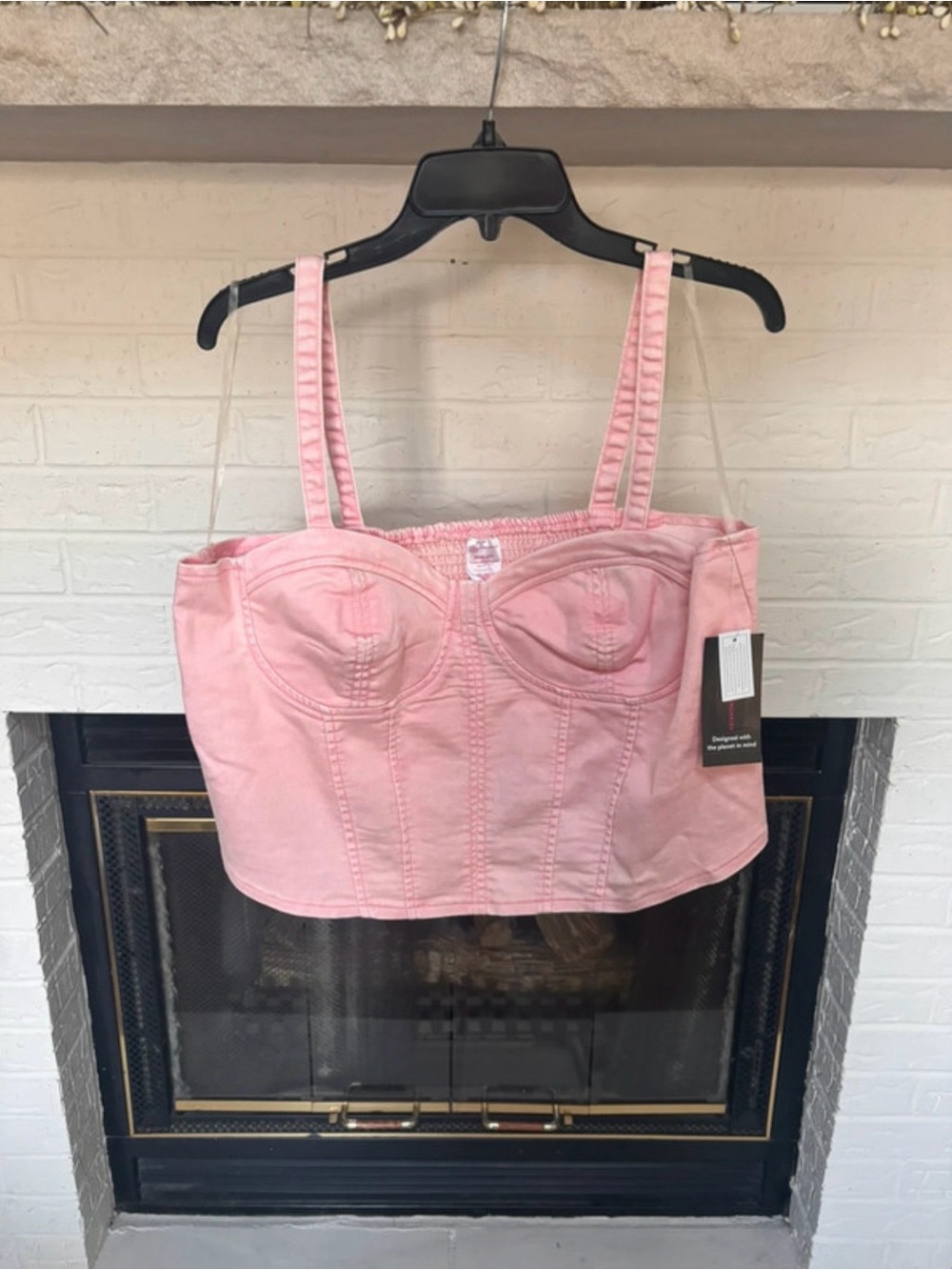No Boundaries Pink Bustier-Style Crop Top